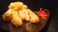 Golden fried ( deep fried) pineapple fingers Food Recipe