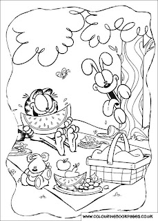 garfield print coloring pages for free
