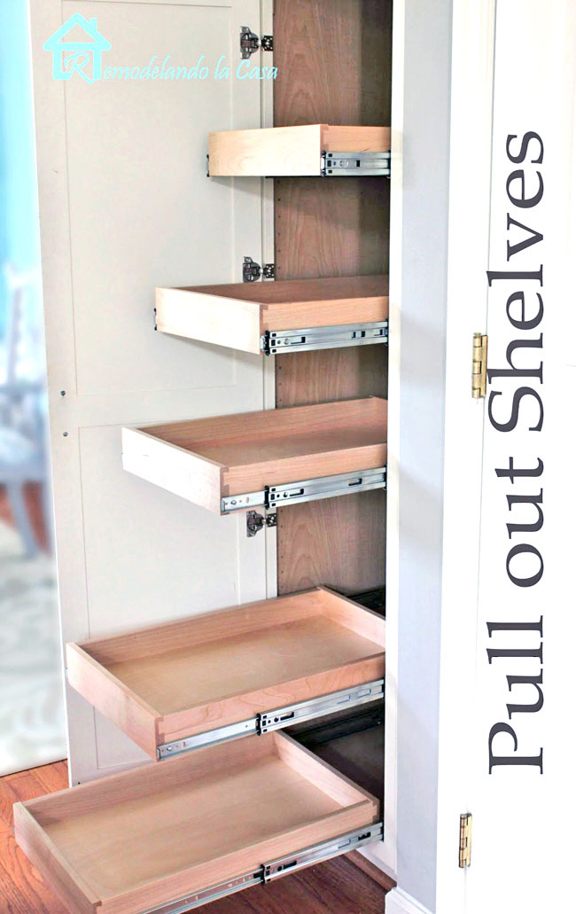 pantry organization with pull out shelves