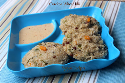 Cracked wheat Vegetable Idli - Instant Godhuma Rava Idli - Dalia Idli