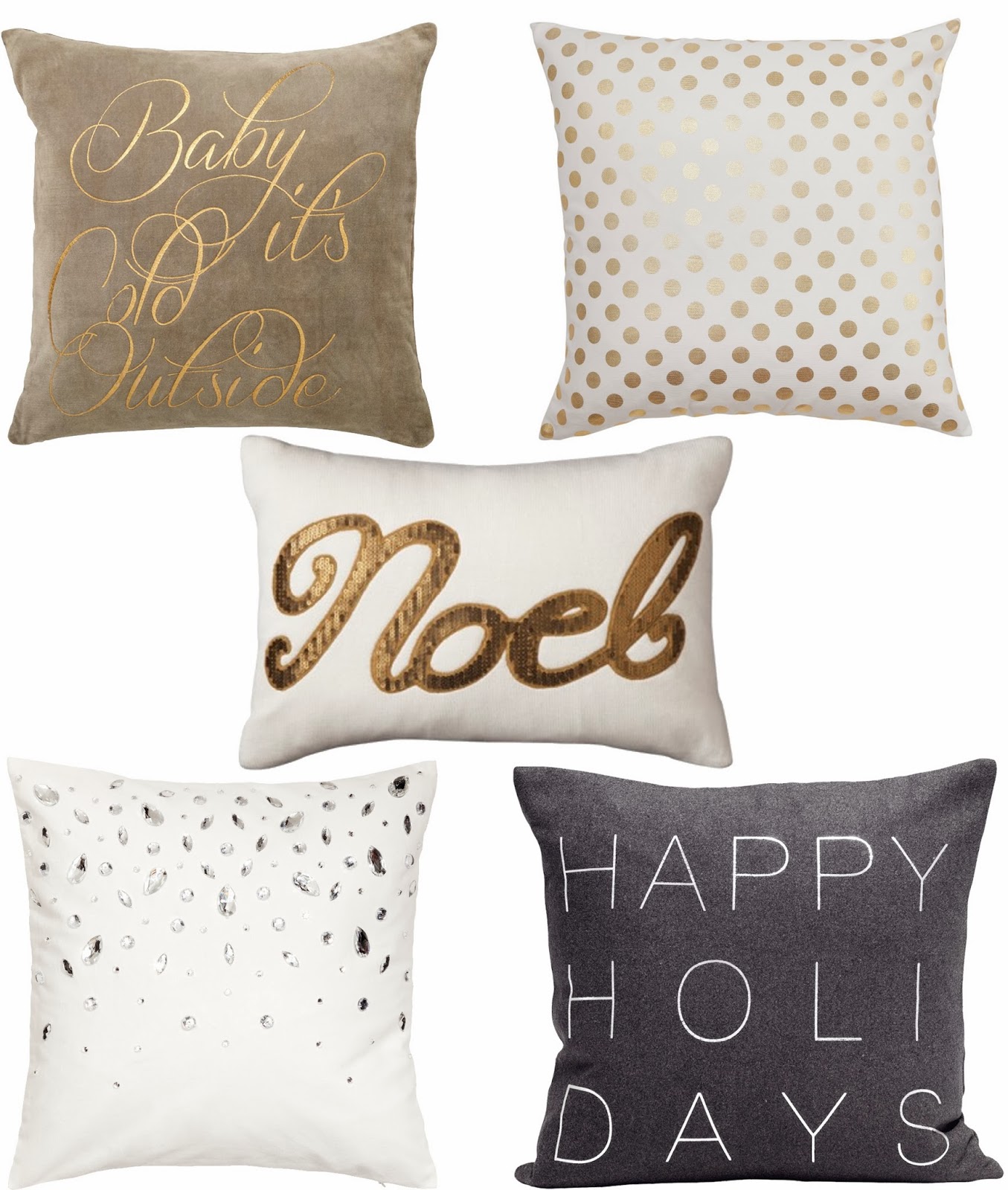 Olive Lane Gold & Silver Holiday Pillows