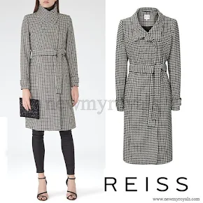 Kate Middleton Style Reiss Rubik houndstooth wrap coat