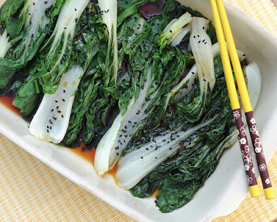 Easy Steamed Bok Choy Salad ♥ AVeggieVenture.com, steamed in the microwave or in a steamer. Great for Meal Prep. Weeknight Easy. Weight Watchers Friendly. Low Carb. Easily Gluten Free. Vegan. Best Salad in Sept 2013.