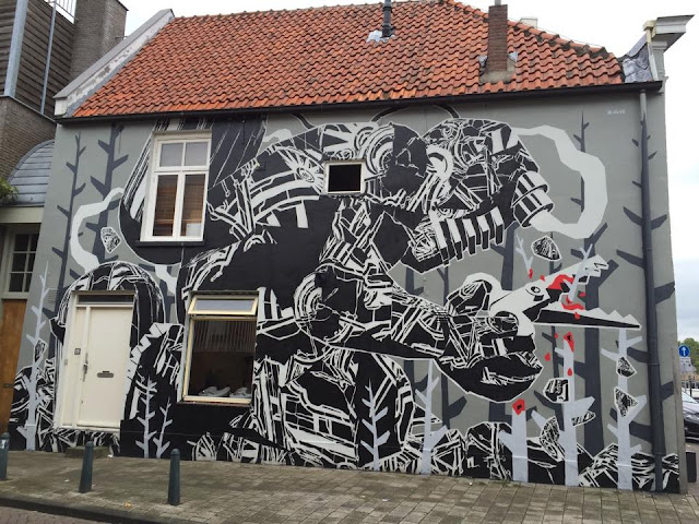While we last heard from him in Aalborg, Denmark, M-City has now reached the Netherlands where he just finished working on a brand new piece somewhere on the streets of Breda.