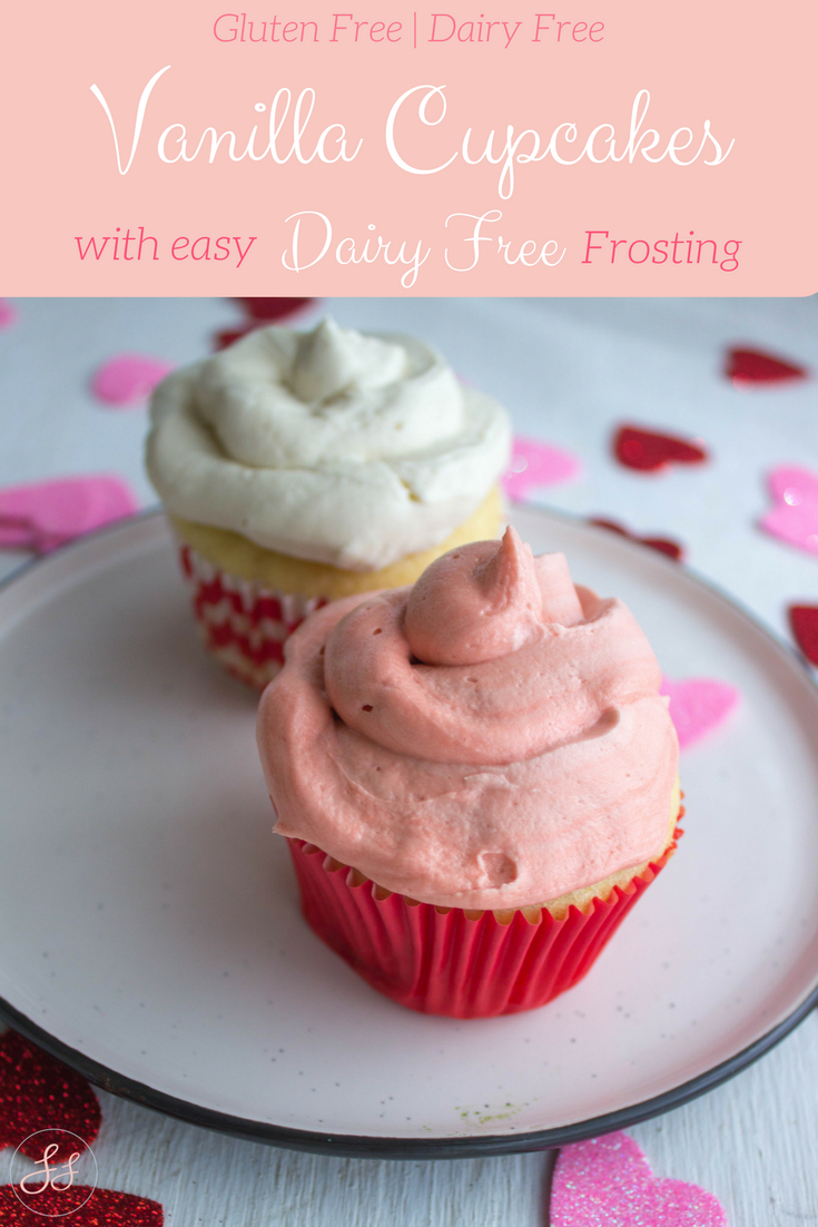 Gluten Free and Dairy Free Vanilla CupCakes with Dairy Free Frosting