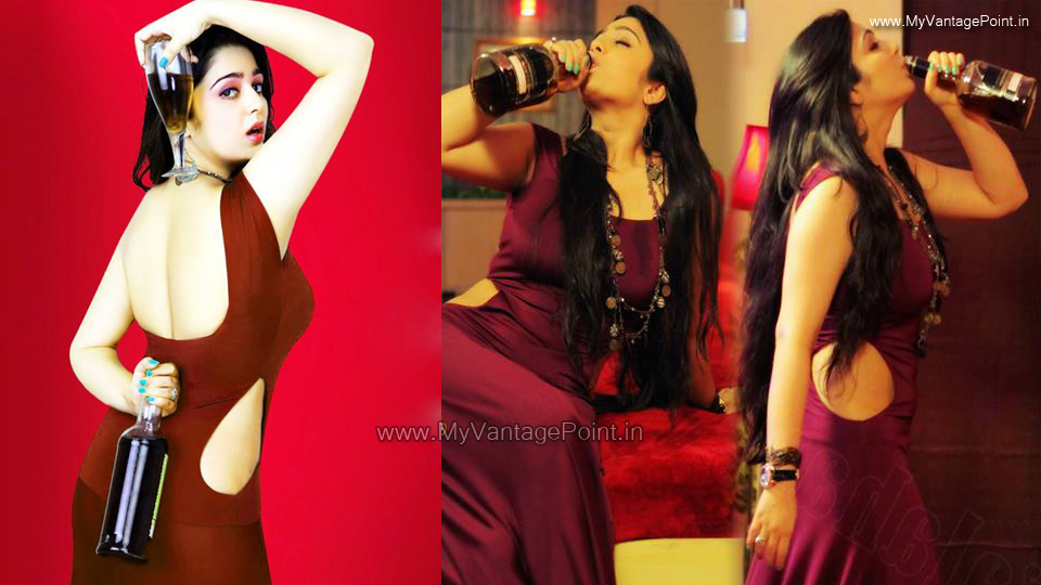 charmme-kaur-in-red-gown-charmme-kaur-drinking-wine-charmme-kaur-hot-back-in-red-gown-charmi-kaur-masala-pictures