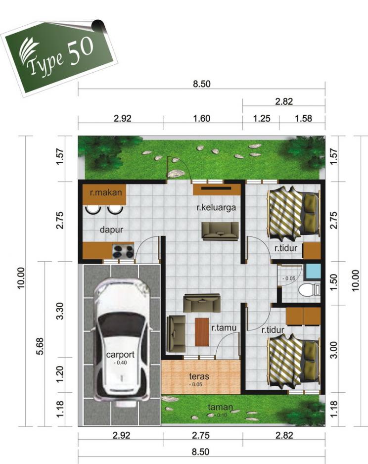 44+ Konsep Denah Rumah Persegi