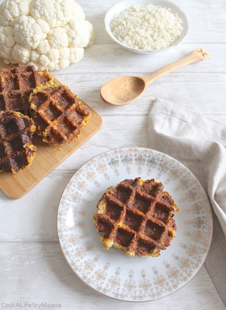 Gaufres de chou-fleur et parmesan (végétariennes ou végétaliennes, avec ou sans gluten) • Cook A Life! by Maeva