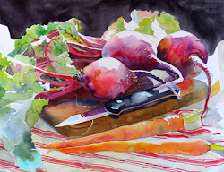 beets still painting vegetable vegetables carrots fruit board beet cutting watercolor paintings watercolour watercolors canvas using greens darkened began oil