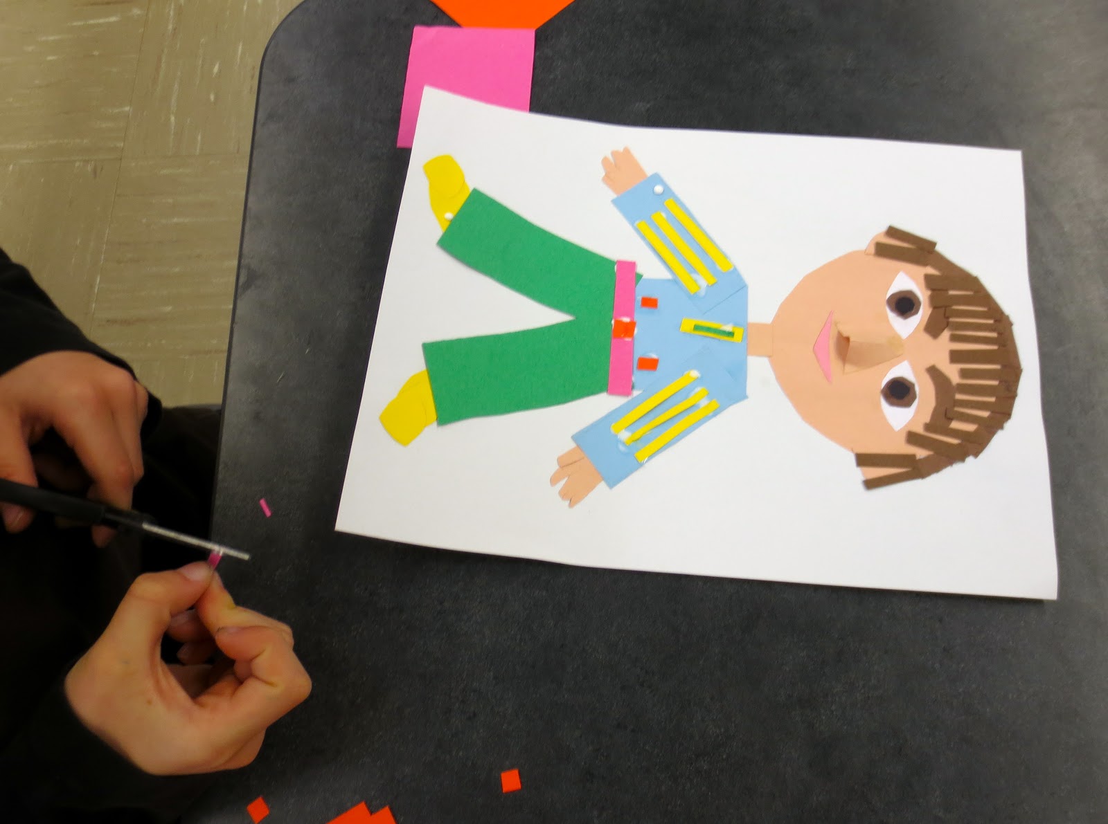 Zilker Elementary Art Class 1st Grade Self Portrait Collages