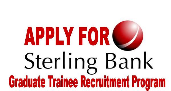 Sterling Bank Graduate Trainee Recruitment Program 2018