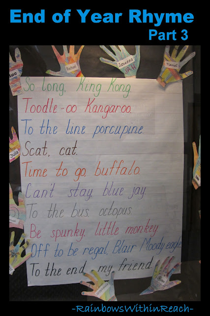 photo of: End of Year Rhyme Anchor Chart Part 3