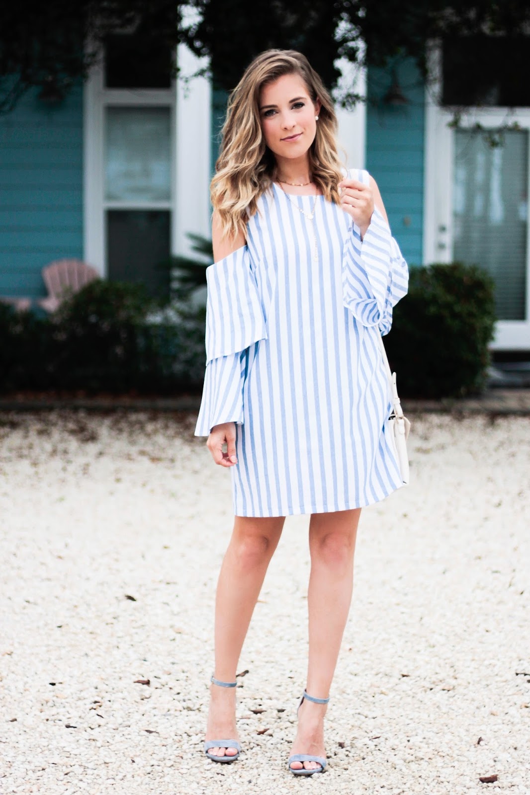 Light Blue And White Striped Dress ...