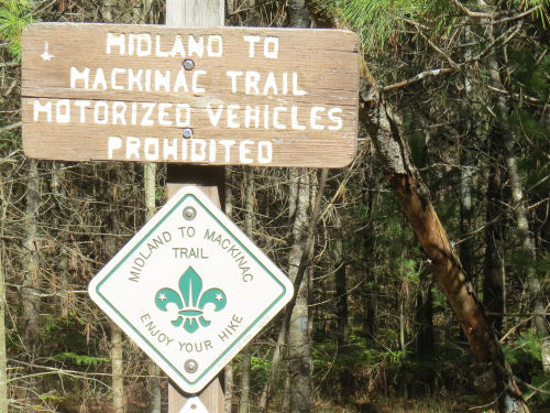 Midland to Mackinac Trail sign