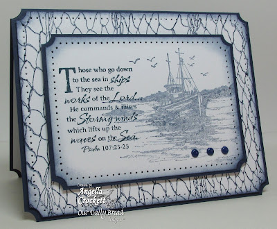 ODBD "The Waves on the Sea" and "Fishing Net Background" Card Designer Angie Crockett