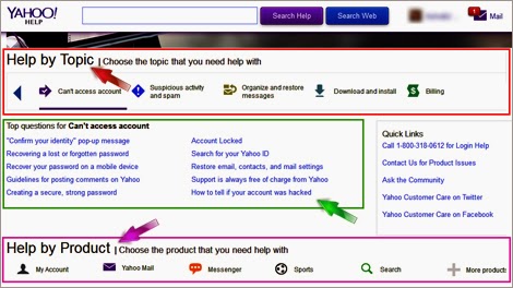 Yahoo online help center