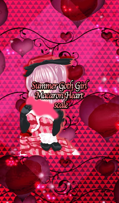 Summer Goth Girl Macaron Heart scale