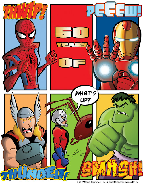 Spider-Man Hulk Thor Ant-Man Iron Man 50th Anniversary fan art