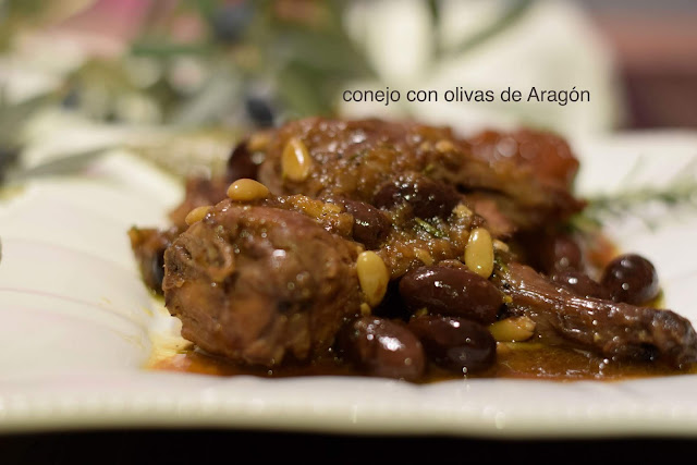 receta de conejo con olivas de Aragón