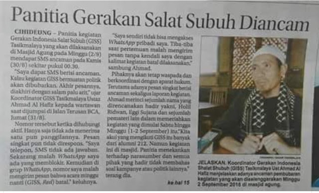 Mengerikan! Panitia Gerakan Sholat Subuh Diancam Palu Arit Mengerikan! Panitia Gerakan Sholat Subuh Diancam Palu Arit