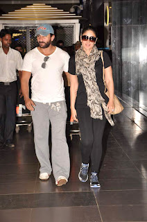 Saif Ali Khan & Kareena Kapoor return from Paris