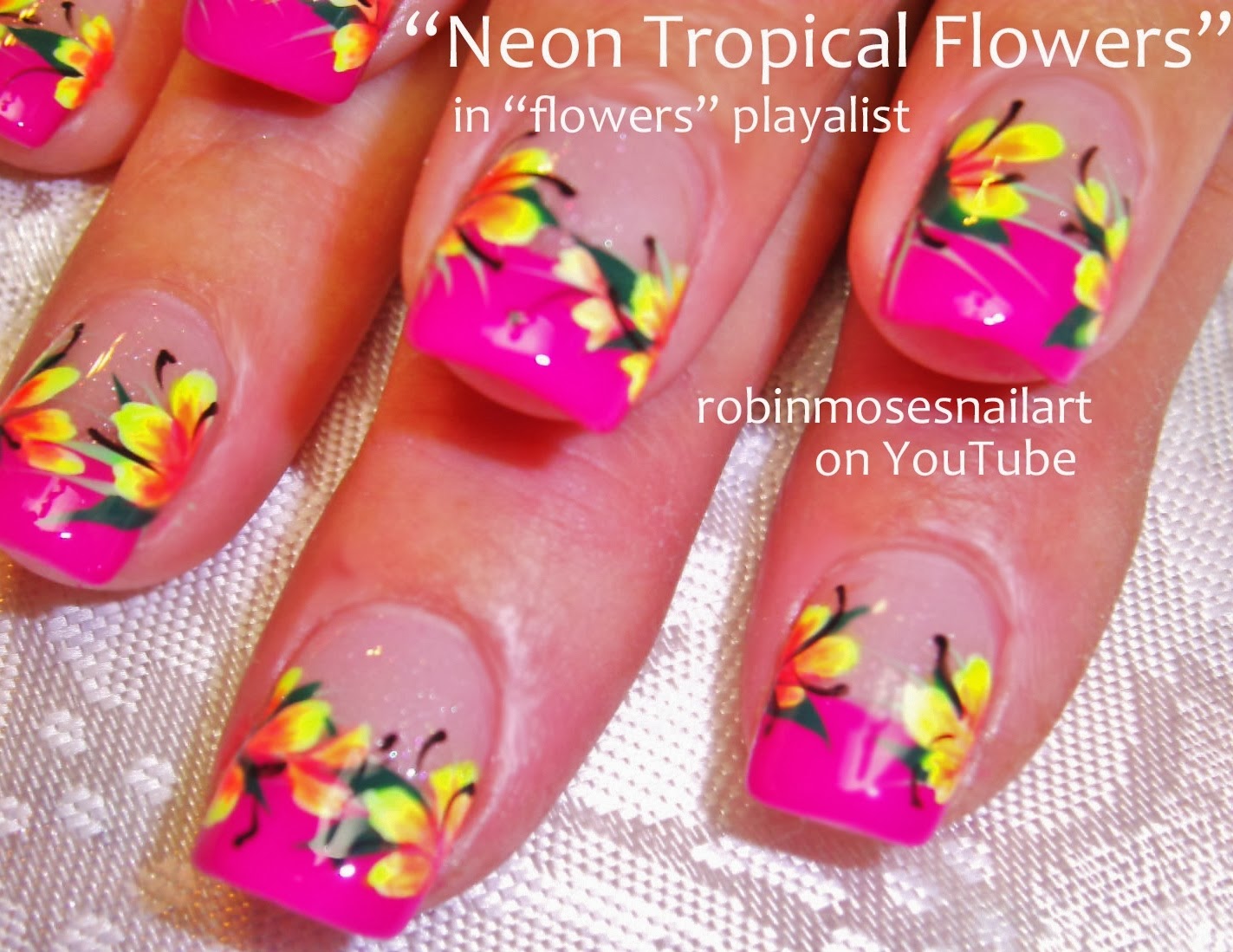 4. Summer Hibiscus Flower Nail Art Water Decals - Set of 8 - wide 11