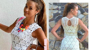 Vestido de Encaje Crochet / moldes y patrones