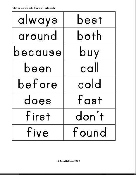 second grade sight words