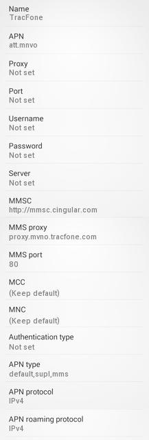 TracFone / Straight APN Settings for Android /HTC/Nexus/ Samsung Galaxy s4: