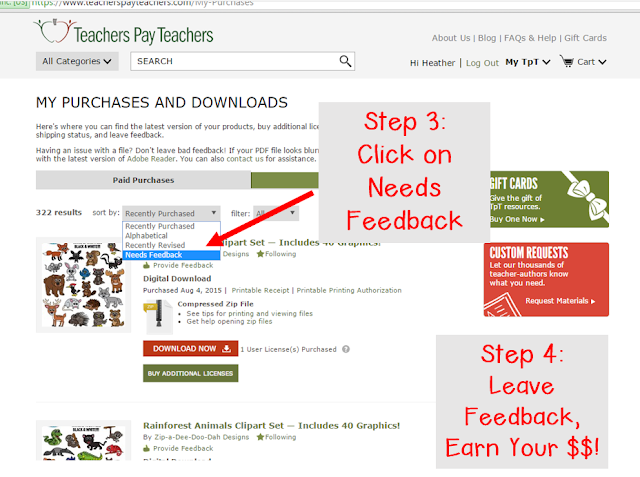 This image shows steps 3 and 4 of how to leave feedback.