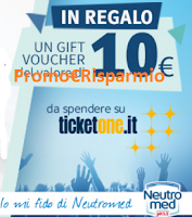 Neutromed ti regala 12.000 voucher TicketOne da 10 euro: premio sicuro Logo Neutromed ti regala 12.000 voucher TicketOne da 10 euro: premio sicuro