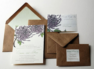 olive & ruby custom design wedding invitation 