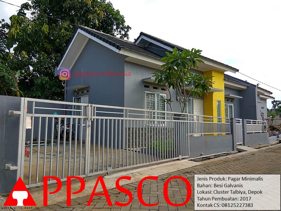 Pagar Minimalis Besi Galvanis di Cluster Talbiya Depok - Jual Kanopi