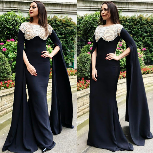 Sonakshi Sinha Looking Ravishing In A Reem Acra Gown