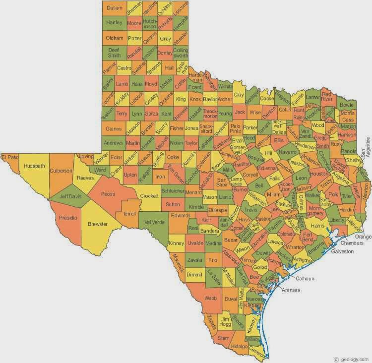 Map of Texas Counties - Free Printable Maps