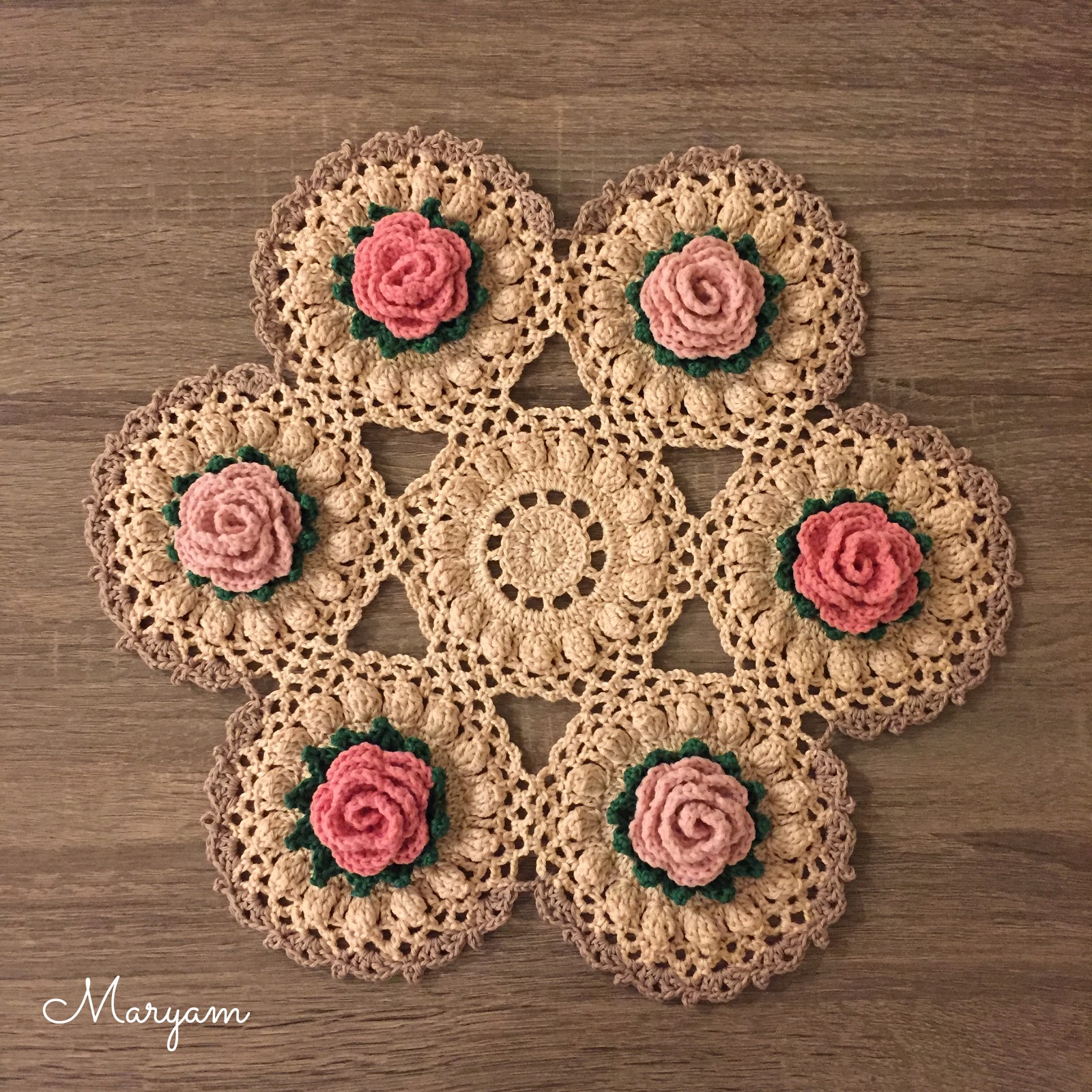 maryam crochet new crochet doily with flowers