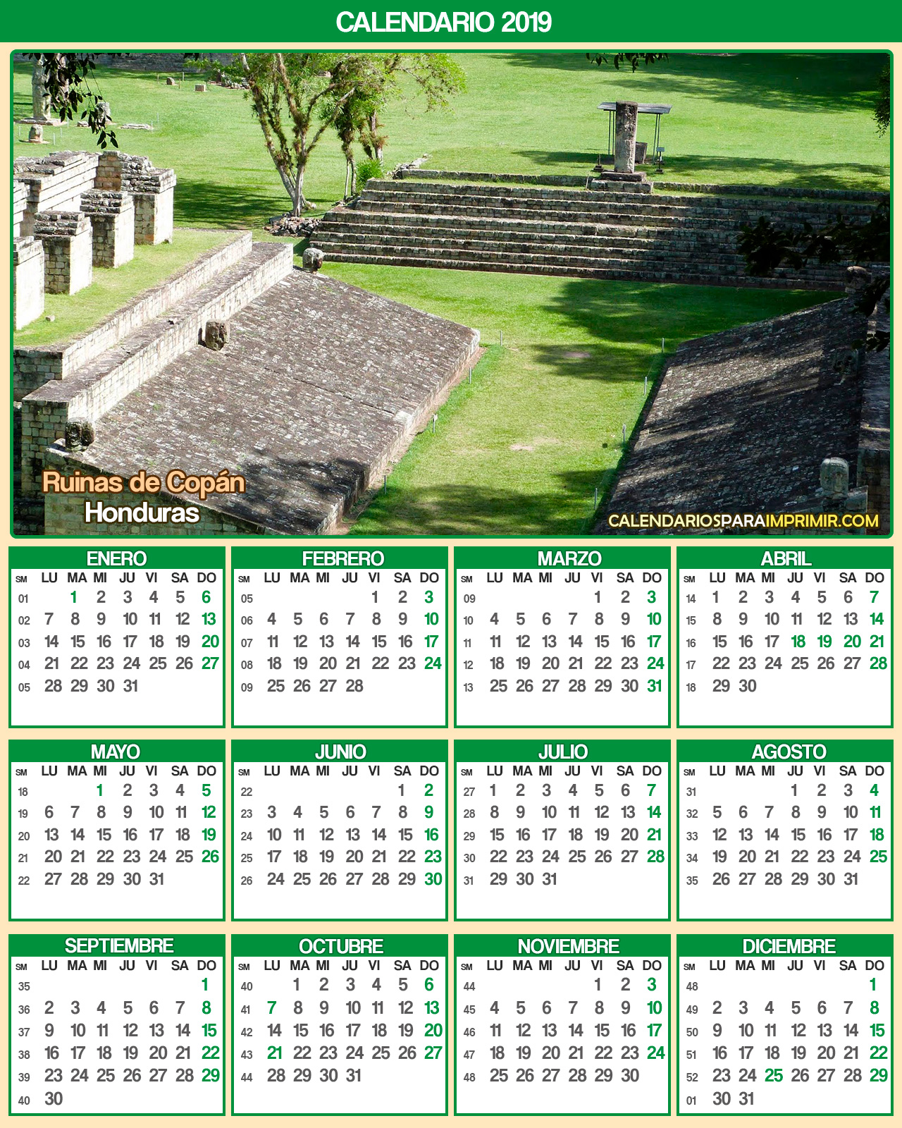 calendario honduras 2019 calendario honduras 2019