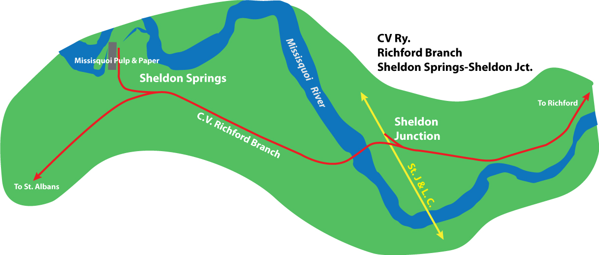 Central Vermont Railway Richford Branch Maps 3, Sheldon Springs