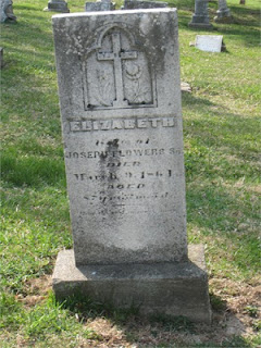 Elizabeth Ambrose wife of Joseph Flowers 1861 headstone Saint Joseph cemetery Somerset Perry County OH