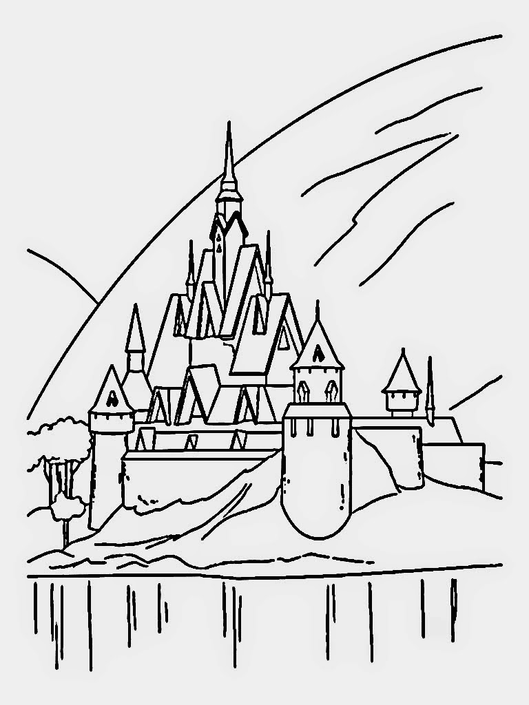 Download Coloring Pages: Frozen Castle Coloring Pages Free and Printable