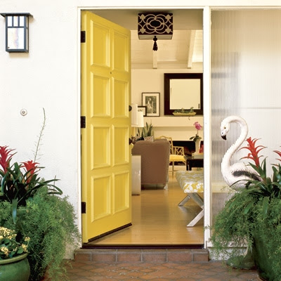 yellow front entry door