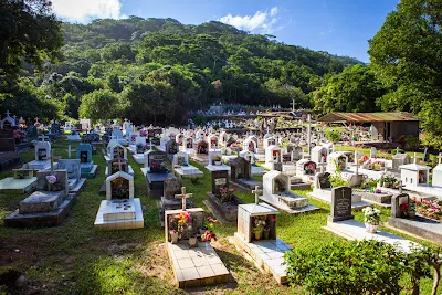 Friedhof auf La Digue, Seychellen
