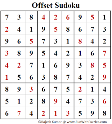 Answer of Offset Sudoku Puzzle (Fun With Sudoku #391)