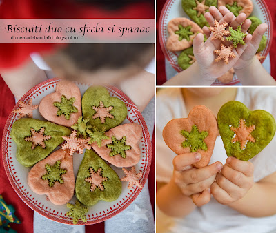 Biscuiti duo cu sfecla si spanac