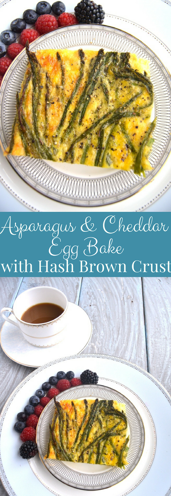 Asparagus and Cheddar Egg Bake with Hash Brown Crust The Nutritionist