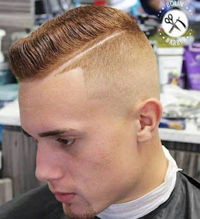 Short Slicked Pompadour + Hard Part Model Rambut Pendek Pria Terpopuler Rekomendasi Barber Shop Ternama