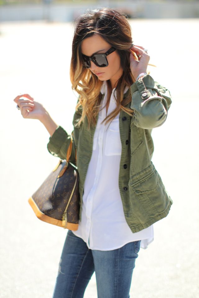 Megan Runion // For All Things Lovely: Utility Shirt + Distressed Denim