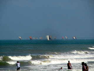 Fishing Boats Sailing Off Negombo Beach Sri Lanka Fishing Boats Sailing Off Negombo Beach Sri Lanka
