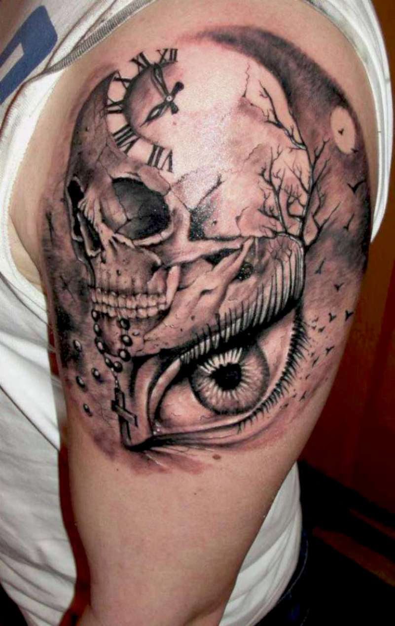 Contoh gambar  tatto  3D tengkorak  Design Tatto 