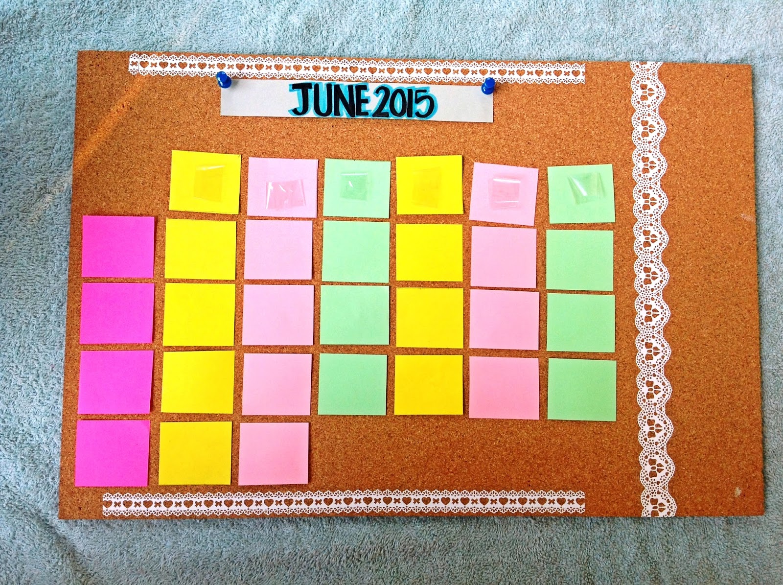 Paper Invader DIY Cork board Calendar